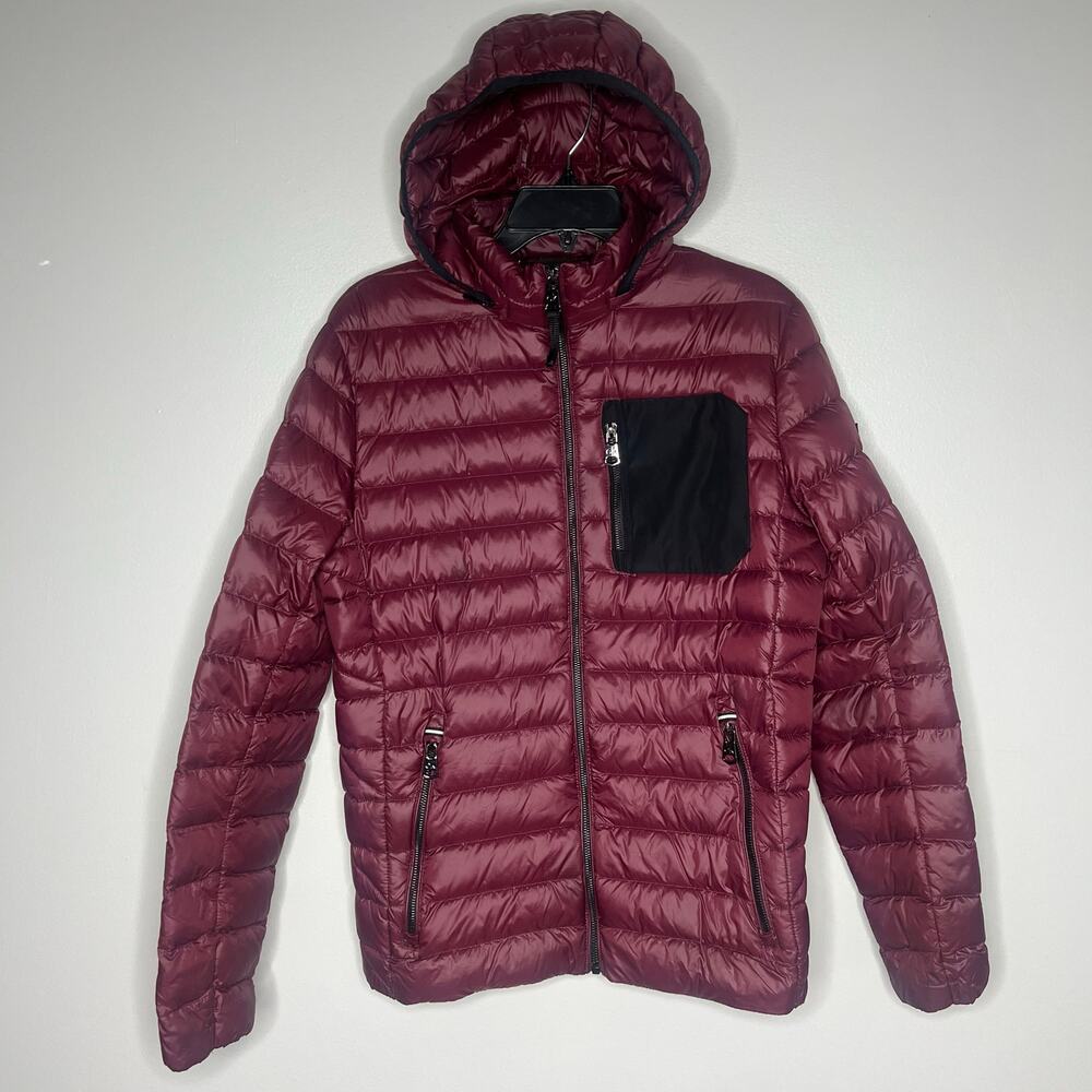 Calvin Klein Puffer Jacket Women's Small Premium Down Packable Lightweight Hood